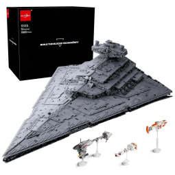 Kit de Construção Super Star Destroyer com 6685 Peças e Acessórios para Adolescentes e Adultos, WLOXBKF 13135, Cinza