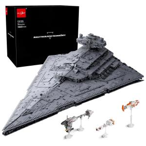 Kit de Construção Super Star Destroyer com 6685 Peças e Acessórios para Adolescentes e Adultos, WLOXBKF 13135, Cinza