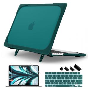 Capa Rígida Batianda MacBook Air 13,6" Azul Teal – Modelos A2681, A3113, A3240 com Suporte Dobrável e Proteção Completa