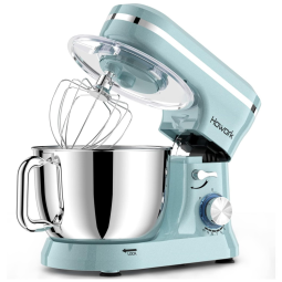 Batedeira Elétrica HOWORK, 10 Velocidades Com Tigela de Aço Inoxidável de 6,5 Litros, Gancho para Massa, Batedor de Arame, para Cozinheiros