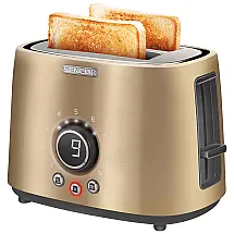 Sencor STS6057CH Torradeira Elétrica 2 Fatias com 9 níveis de Tostagem e Tela LCD, 110V, Dourada