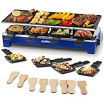 Churrasqueira Elétrica Grill 2 em 1 com Controle de Temperatura, 110V 1500W, CUSIMAX, Azul