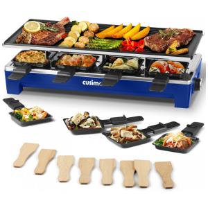 Churrasqueira Elétrica Grill 2 em 1 com Controle de Temperatura, 110V 1500W, CUSIMAX, Azul