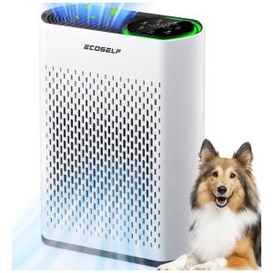 Purificador de Ar Potente para Ambientes Grandes até 130 m² com Monitor de Qualidade do Ar, Modo Silencioso 20dB, Ideal para Quarto