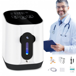 Creliver Concentrador de Oxigênio Portátil 2L, Funciona 4H, 110V, 220V 12, 25V, Branco