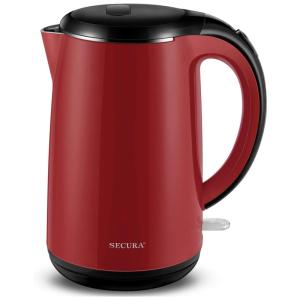 Chaleira Elétrica 1701DB, 1,7L, Aço Inoxidável, 110v, SECURA SWK 1701DR, Vermelho