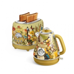 Chaleira elétrica retrô Hazel Quinn X Eduardo Recife 1,7L inox 1200W com termômetro e desligamento automático, 110V