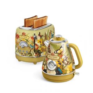 Chaleira elétrica retrô Hazel Quinn X Eduardo Recife 1,7L inox 1200W com termômetro e desligamento automático, 110V