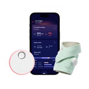 Monitor inteligente de bebê Owlet Dream Sock oxímetro de pulso infantil cor menta