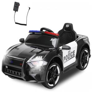 BABLE Carrinho, Carro Elétrico Policial , 1 lugar, 12V, c, controle remoto, USB MP3, 2 a 5 anos,Preto