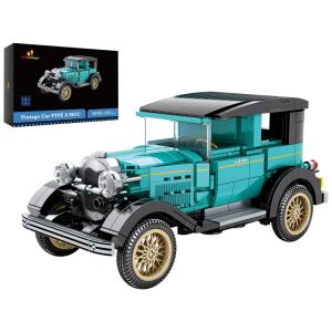 Kit de Construção Carro Antigo com 659 Peças, JMBricklayer, Azul