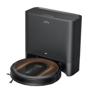 Aspirador Robô 2 em 1 com Esvaziamento Automático, Navegação Dinâmica e Sucção Forte de 2000Pa, 110V, Eufy, Preto