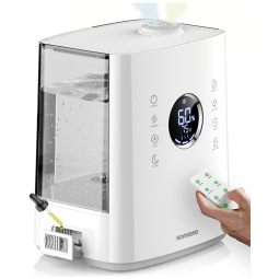 Umidificador Ultrassônico Portátil 6.5L com Aromaterapia, até 72H, Área 80m2, 110v, HOMVANA, Branco