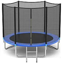 Cama Elastica Capacidade até 700 kg com Luz e Cesta de Basquete, LHX, Azul