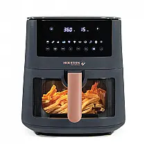 Fritadeira Elétrica Digital Holstein Housewares Cinza e Rose Gold 8 em 1 7,2L Janela de Visualização 1500W 120V, Modelo HH-09114020DZ