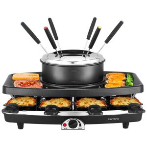 Panela de Fondue Elétrica com 8 Garfos Aço Inoxidável, 1100W, 110v, BEFANO, Preto