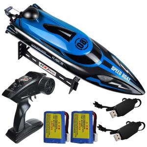 HONGXUNJIE Barco de Controle Remoto p, Adultos até 32km, h, Recarregável, Azul