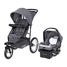 Sistema de Viagem Baby Trend Journey Jogger — Carrinho 3 Rodas + Bebê-Conforto EZ-Lift com Base, até 22,7 kg, Cinza