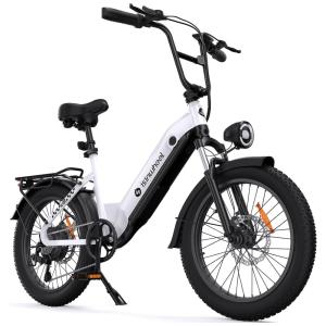Bicicleta Elétrica Isinwheel U8 1000W – Bateria 48V 13Ah, Pneus 20", Suspensão Dupla, Autonomia 120km, Freios a Disco, Iluminação 2000lm –