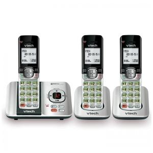 Telefone sem Fio, expansível com 3 linhas e chamada em espera, 3 unidades, prata, VTECH CS6529 3, Prateado