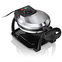 Máquina de Waffle, 4 Fatias, Aço Inoxidável, 110v, HAMILTON BEACH 26010R, Prateado
