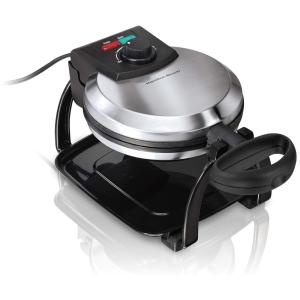Máquina de Waffle, 4 Fatias, Aço Inoxidável, 110v, HAMILTON BEACH 26010R, Prateado