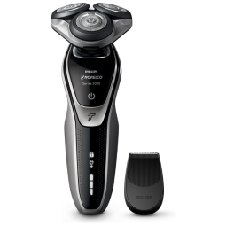 Barbeador Elétrico Masculino Portátil Philips S537081 com Modo Turbo e Aparador de Precisão, Preto