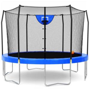 Cama Elastica para até 90 kg com Cesta de Basquete, Skywalker Trampolines, Azul