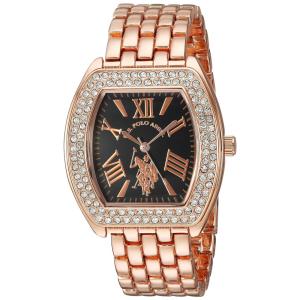 Relógio An de qartzo analógico feminino com alça de liga, 10, U.S. POLO ASSN. USC40126, Dorado