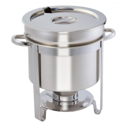 Rechaud Redondo 5L em Aço Inoxidável com Tampa e Queimador, Winco