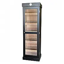 Humidor Torre Humidor Supreme Preto com Prateleiras Ajustáveis Capacidade 3000 Charutos