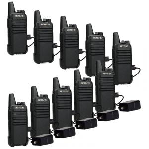 Rádio Comunicador Walkie Talkie Recarregável Retevis RT22, Longo Alcance, VOX,Modo Mãos Livres,para Escritório,Negócios,Escola (Preto