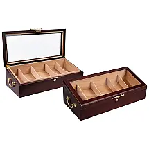 Umidificador de Charutos Prestige Import Group Modena Humidor de Mesa Tampo de Vidro Inclinado 100 Charutos