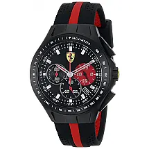 Relógio de Pulso Analógico Marcador de Data Luminescentes Taquímetro e Cronógrafo, FERRARI 0830023, Preto