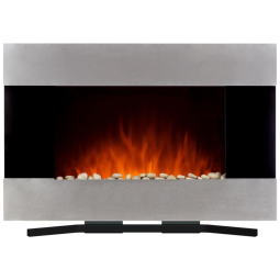 Lareira Elétrica Northwest 80 455S Mini Curvada de Embutir A51x63L, com Controle Remoto Brilho da Chama Ajustável, 110V, Preto