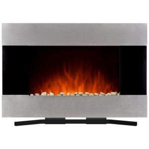 Lareira Elétrica Northwest 80 455S Mini Curvada de Embutir A51x63L, com Controle Remoto Brilho da Chama Ajustável, 110V, Preto