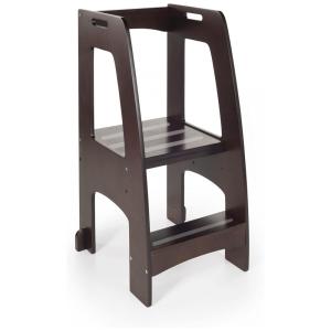 Banqueta Torre de Aprendizagem Guidecraft Tower Step-Up Espresso Madeira com Plataforma Ajustável