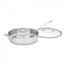 Panela Profissional 5 Litros com Tampa de Vidro em Aço Inoxidável, Cuisinart