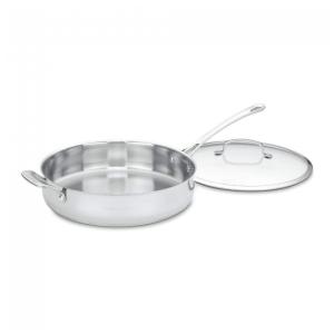 Panela Profissional 5 Litros com Tampa de Vidro em Aço Inoxidável, Cuisinart