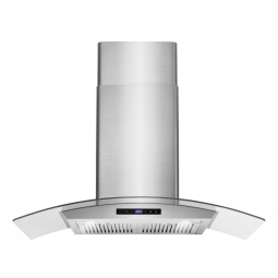 Coifa de parede 91cm COSMO inox escovado vidro curvo 646 m³/h comando touch filtros permanentes LED 110V