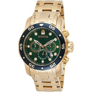 INVICTA Relógio Masc Original 0075 Pro Diver Aço Inox Dourado/Verde Prova D'Água