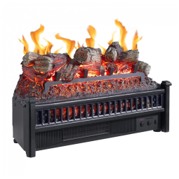 Lareira Elétrica Ecológica com Efeito de Chama Realista, Troncos e Brasas Brilhando Aleatoriamente, 110V, Pleasant Hearth FBA_LH-24, Preta