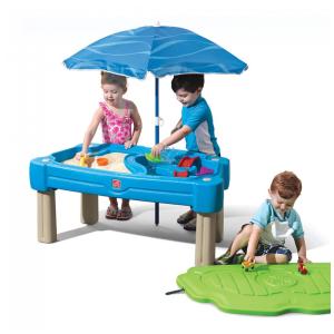 Mesa Interativa e Sensoral com Água, Areia e Guarda-Chuva, Ideal para Crianças com 1,5 Anos ou Mais, Step2, Azul.