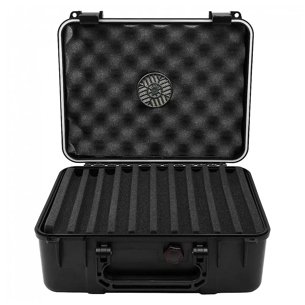Humidor de Viagem Cigar Caddy 40 Charutos Preto Fosco Impermeável à Prova d'Água