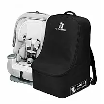 Mochila de Transporte J.L. Childress Preta com Proteção Acolchoada para Cadeirinha e Assento Elevador Compatível com AirTag