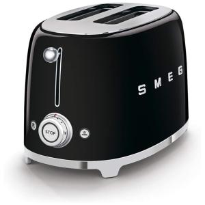 Torradeira Elétrica, 2 Fatias, 6 Níveis Sombra, Aço Inoxidável, 110v, SMEG TSF01BLUS, Preto
