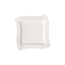 Prato para Salada de 24 cm, Mais Elegância em Sua Mesa com Formato Quadrado e Material de Porcelana Premium, Villeroy Boch, Branco