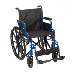Cadeira de Rodas Leve Drive Medical Azul Apoios Pés Removíveis Single Axle 46 cm