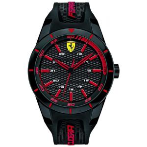 Relógio de Pulso Analógico Movimento em Quartzo Pulseira de Silicone Caixa de Aço, FERRARI 0830245, Preto