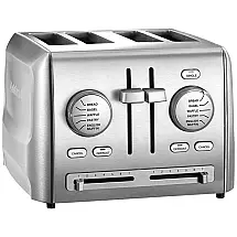 Torradeira, com 4 fatias, 900W, aço inoxidável, 110v, CUISINART CPT 640P1, Prateado